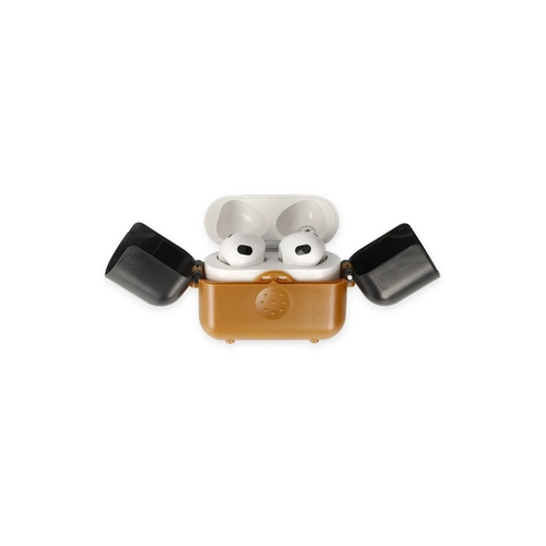 Newface Airpods 3 (3.nesil) Basmal Klf - Kahverengi-Siyah