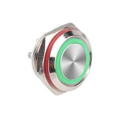 WD16C1-Pin-P1-E 16mm Dz Yayl Ikl Metal Buton - Yeil