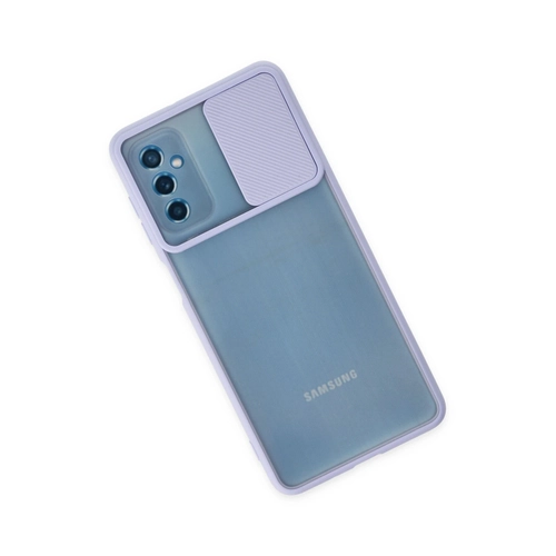 Newface Samsung Galaxy M52 5G Klf Palm Buzlu Kamera Srgl Silikon - Lila