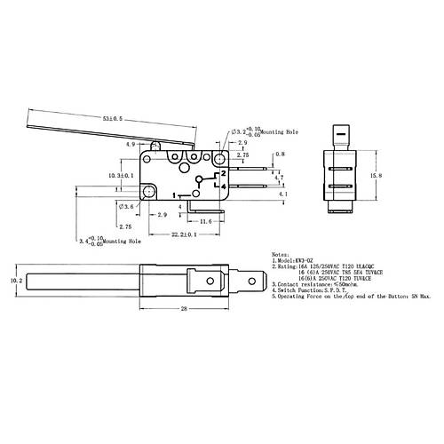IC-173 Micro Switch Uzun Palet 16A