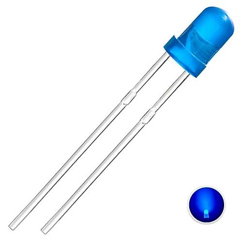 3mm Led Mavi Diyot  Diffused 1 Adet