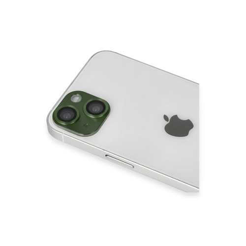 Newface iPhone 13 Pers Alminyum Kamera Lens - Yeil