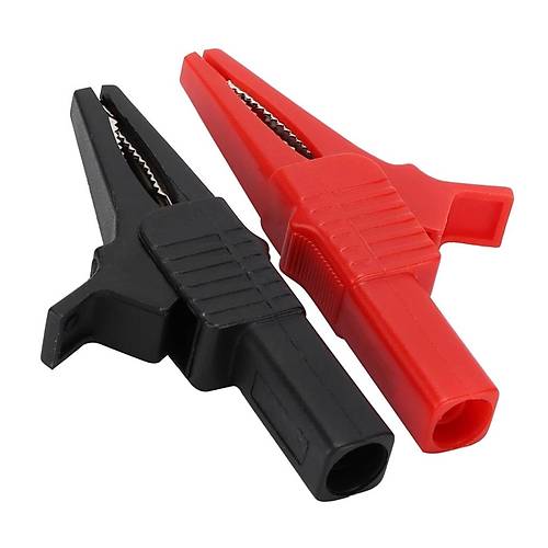 IC-243C 4mm Banana Jak Girili Krokodil 85mm Siyah Krmz 2li Set