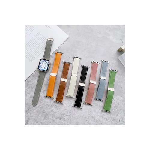 Newface Apple Watch 38mm KR414 Daks Deri Kordon - Koyu Yeil