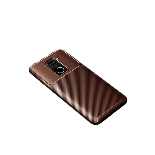 Newface Xiaomi Redmi Note 9 Klf Auto Focus Karbon Kapak - Kahverengi