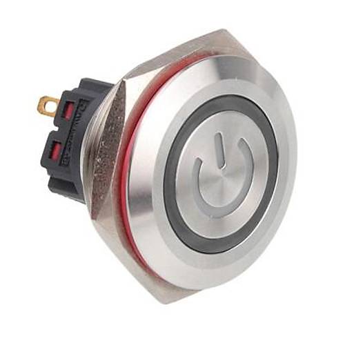 30B-P1Z-EC 30mm Dz Anahtarl Ikl Power Metal Buton - Beyaz