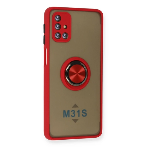 Newface Samsung Galaxy M31S Klf Montreal Yzkl Silikon Kapak - Krmz