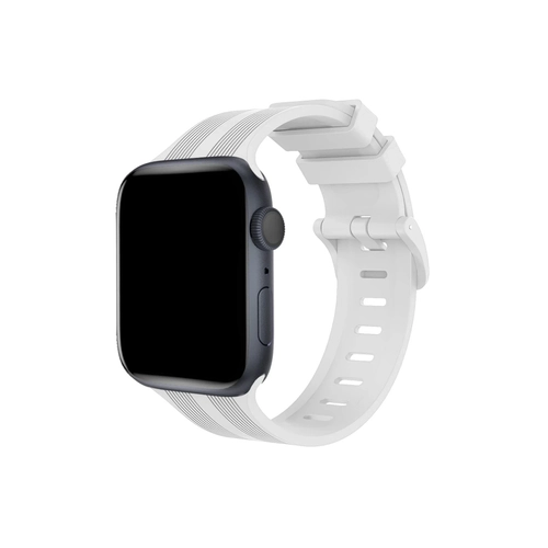 Newface Apple Watch 38mm KR408 izgili Silikon Kordon - Beyaz