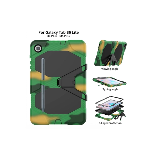 Newface Samsung Galaxy P610 Tab S6 Lite 10.4 Klf Griffin Tablet Kapak - Kamuflaj