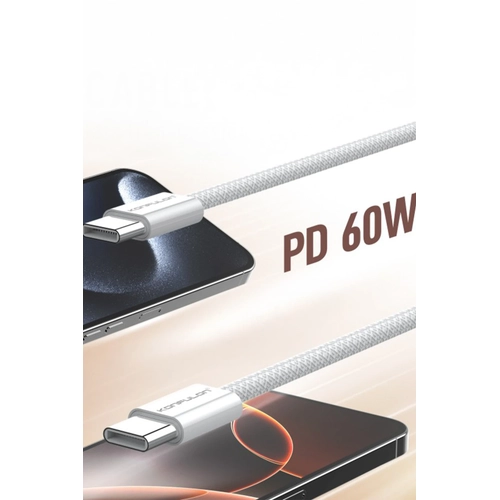 Konfulon DC82 1M 60W Type-C to Type-C PD Hzl arj Kablo - Beyaz