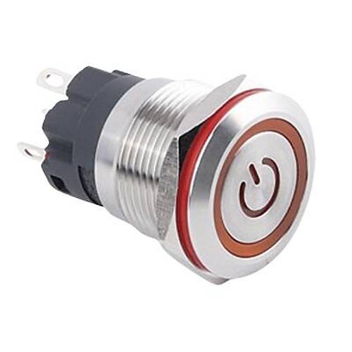 19A-P1Z-EC 19mm Dz Anahtarl Ikl Power Metal Buton - Sar