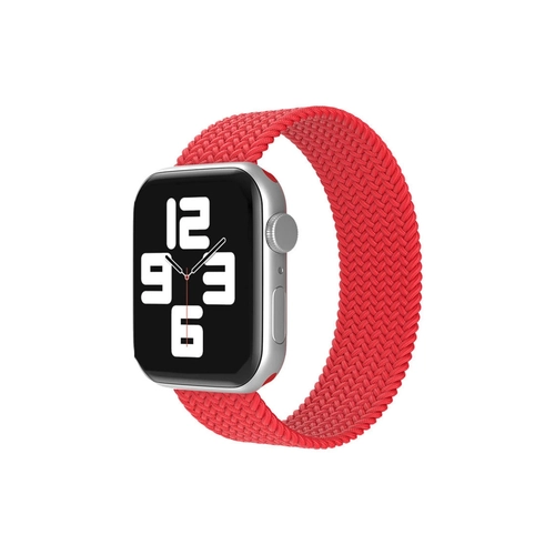 Newface Apple Watch 38mm Ayarl Solo Silikon Kordon - Krmz