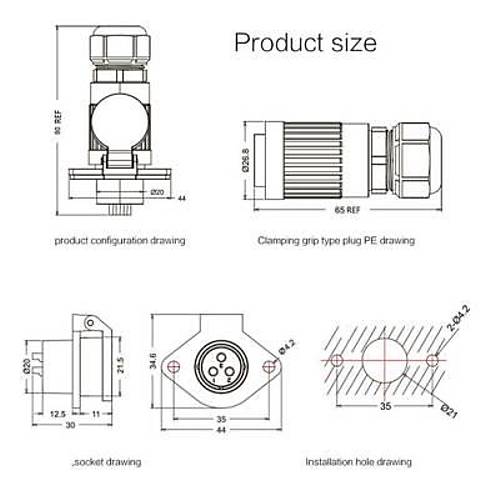 YA-20-C07PE-01-001 7-Pin Su Ge�irmez Konnekt�r - Erkek