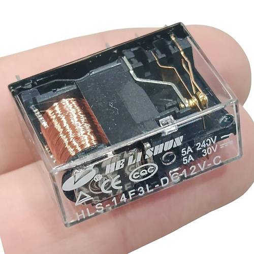 12V 5A Çift Kontak Röle - HLS-14F3L-DC12V-C