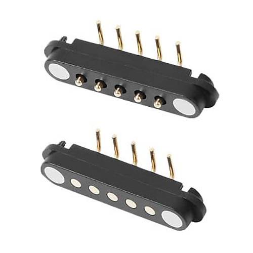 5-Pin 2.54mm 90C Pogo Pin Manyetik Konnektr Takm