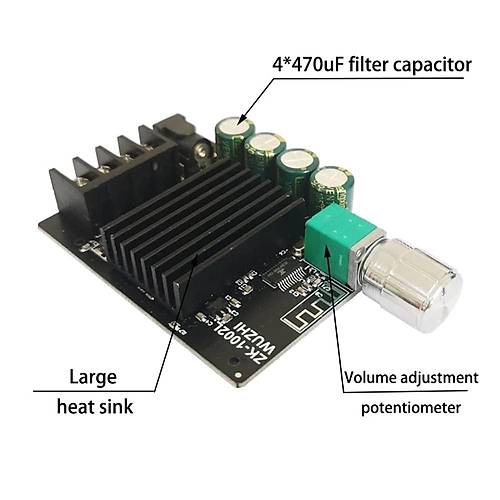 ZK-1002L 2x100W 5.0 Bluetooth Amfi Devresi