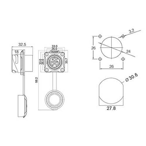 LP-20-C03SX-03-401 3-Pin Su Ge�irmez Konnekt�r - Erkek