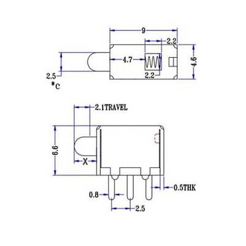 PS-12D33 3 Pinli Yayl Buton