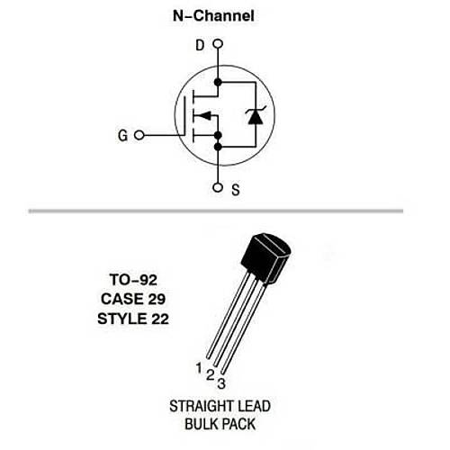 2N7000 Transistör N Kanallı MOSFET - TO92