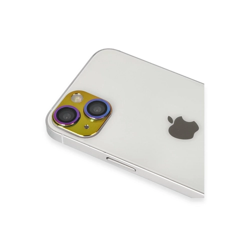 Newface iPhone 13 Pers Alminyum Kamera Lens - Rainbow