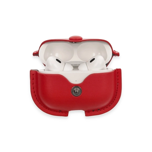 Newface Airpods Pro 2 (2.nesil) anta Deri Klf - Krmz