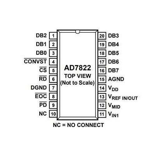 AD7822 TSSOP-20 SMD Analog Dijital evirici Entegresi