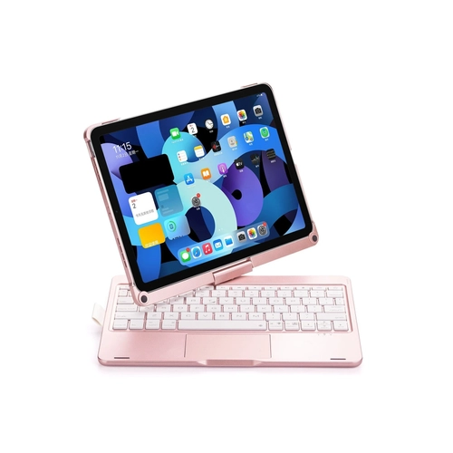 Newface iPad Pro 13 (2024) F13 ATS Klf Magic Dnen Klavyeli Tablet Klf - Pembe