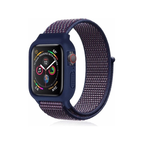Newface Apple Watch 38mm Hasrl Crtcrtl Kasal Kordon - Lacivert-Mrdm