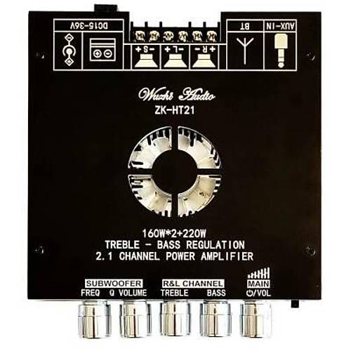 ZK-HT21 2x160W + 220W Bluetooth 5.0 2.1 Kanal Amfi Modl TDA7498E