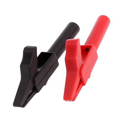 IC-243B 4mm Banana Jak Girili Krokodil 55mm 2'li Set (Krmz ve Siyah)