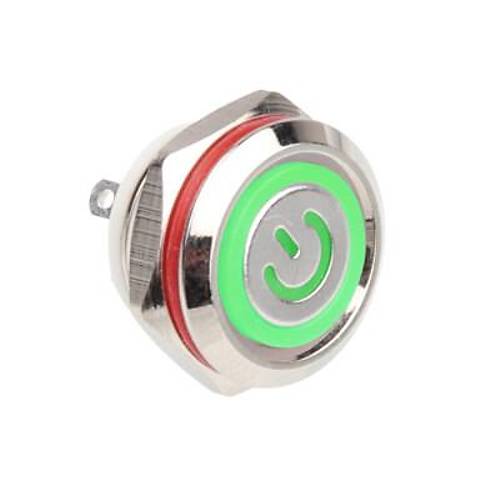 WD12C1-Pin-P1-EC 12mm Dz Yayl Ikl Metal Buton - Yeil