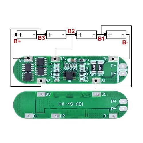 4S 12A BMS 14.8V 18650 Lityum Pil arj Koruma Devresi