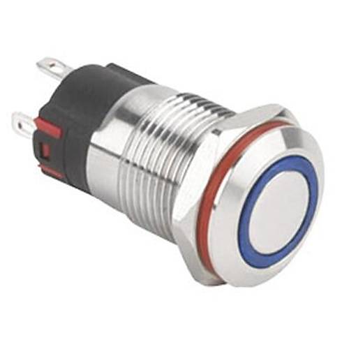 12A-P1-E 12mm Dz Yayl Ikl Metal Buton - Mavi