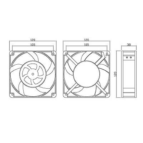 UF-123823 AC 220V 0.14A Metal Fan 120x120x38mm