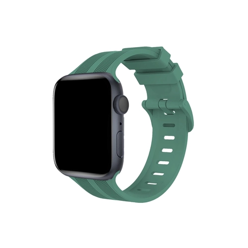 Newface Apple Watch 38mm KR408 izgili Silikon Kordon - Yeil