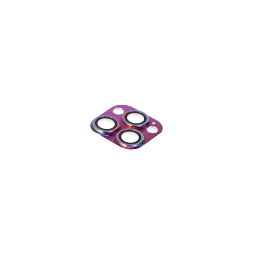Newface iPhone 13 Pro Max Pers Alminyum Kamera Lens - Rainbow