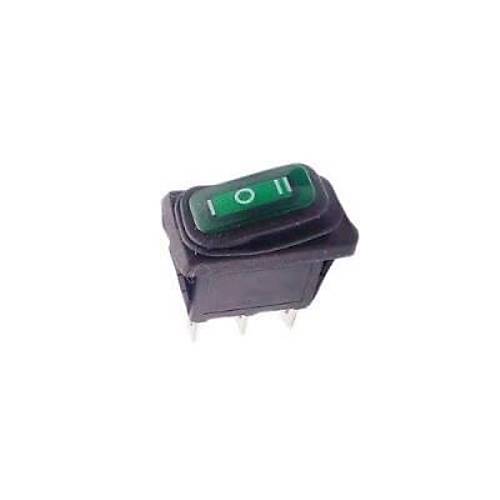 KCD3 15A Su Geirmez Yeil Ikl ON-OFF-ON Anahtar