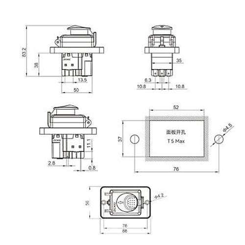 ZCD-03B 6-Pin Elektromanyetik Switch - Kutulu
