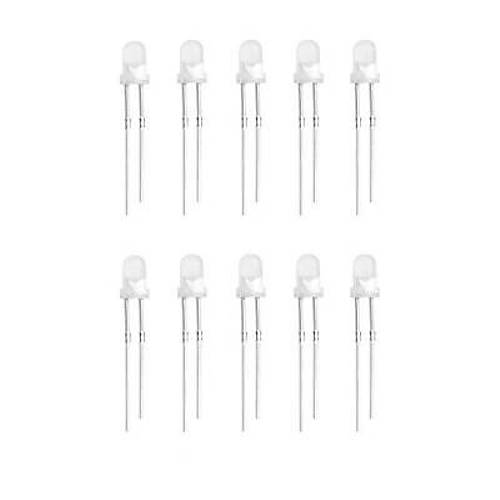 3mm Beyaz Led Paketi Ksa Bacak - 10 Adet