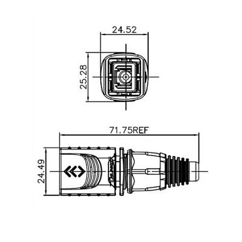 YT-RJ45-CPE-05-001 Su Geçirmez Ethernet Konnektörü - Erkek