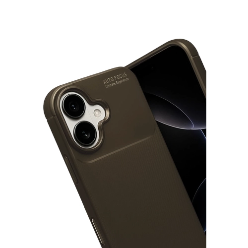 Newface Apple iPhone 17 Auto Focus Karbon Kapak - Kahverengi