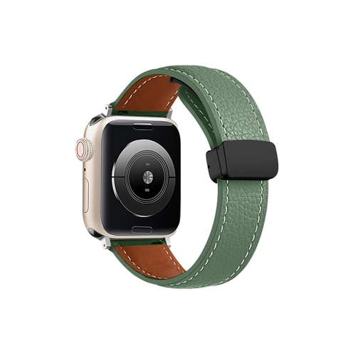 Newface Apple Watch 38mm KR414 Daks Deri Kordon - Koyu Yeil