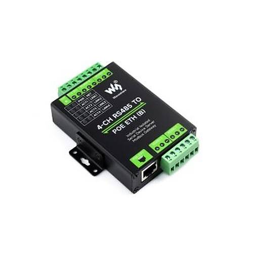 Endstriyel 4 Kanal RS485 - RJ45 Ethernet Modl - PoE Ethernet Port (B)