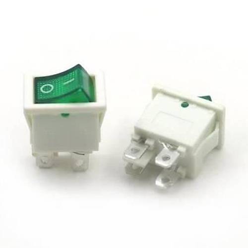 KCD1 Beyaz Yeil Ikl On/Off Anahtar 4 Pin