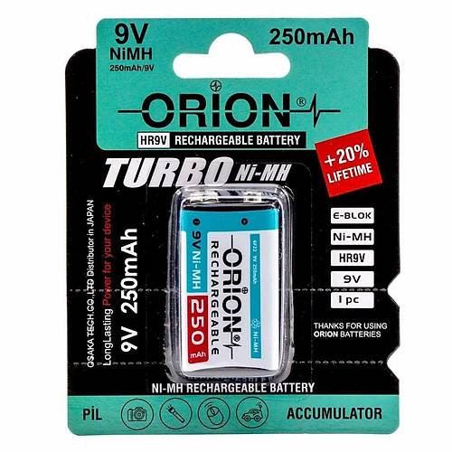 Orion 9V 250mAh Ni-Mh arj Edilebilir Pil