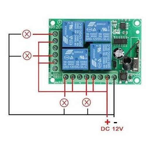 4 Kanal 12V Uzaktan Kumandal RF Modl Alc Verici