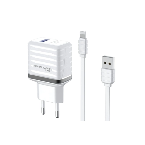 Konfulon C19Q 18W USB kl Ekstra USB to Lightning Kablolu PD Hzl arj Cihaz - Beyaz