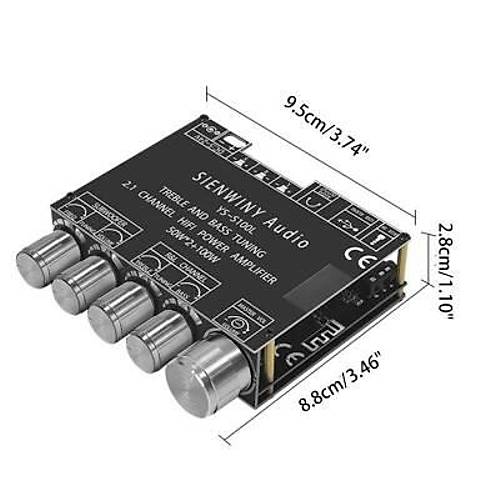 YS-S100L 2x50W + 100W Bluetooth 5.0 2.1 Kanal Amfi Modl