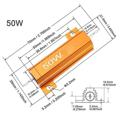 2.2R 50W %5 Alminyum Diren