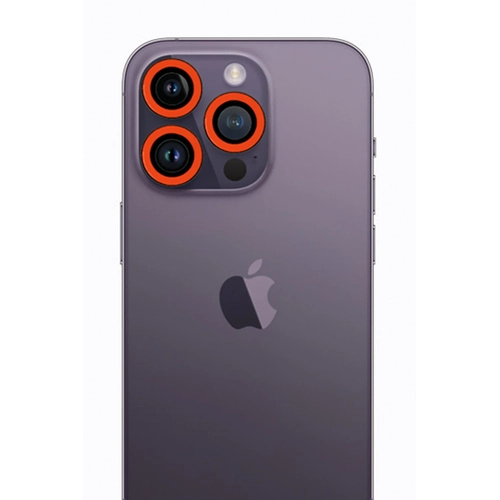 Newface iPhone 12 Pro Max Neon Fosforlu Kamera Lens - Turuncu